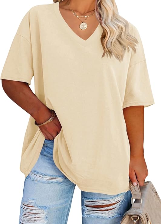 Women's Plus Size V Neck T Shirts
