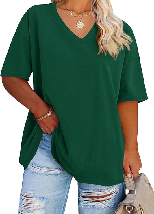 Women's Plus Size V Neck T Shirts